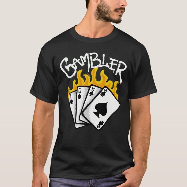 T-shirt Playing Cards in Flames streetwear (Devant)