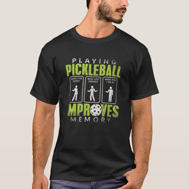 T-shirt Playing Pickleball Improves Memory Funny Picklebal (Devant)