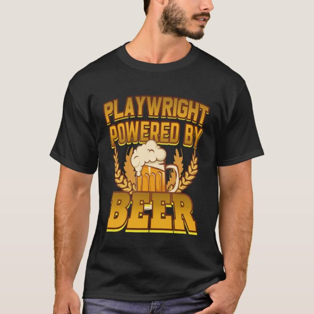 T-shirt Playwright Powered By Beer (Devant)