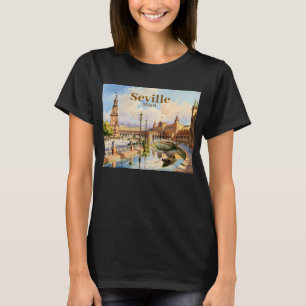 T-shirt Plaza d'Espagne Séville Espagne aquarelle personna