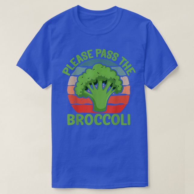 T-shirt Please Pass the Broccoli Funny Retro Vegan Brocco (Design devant)