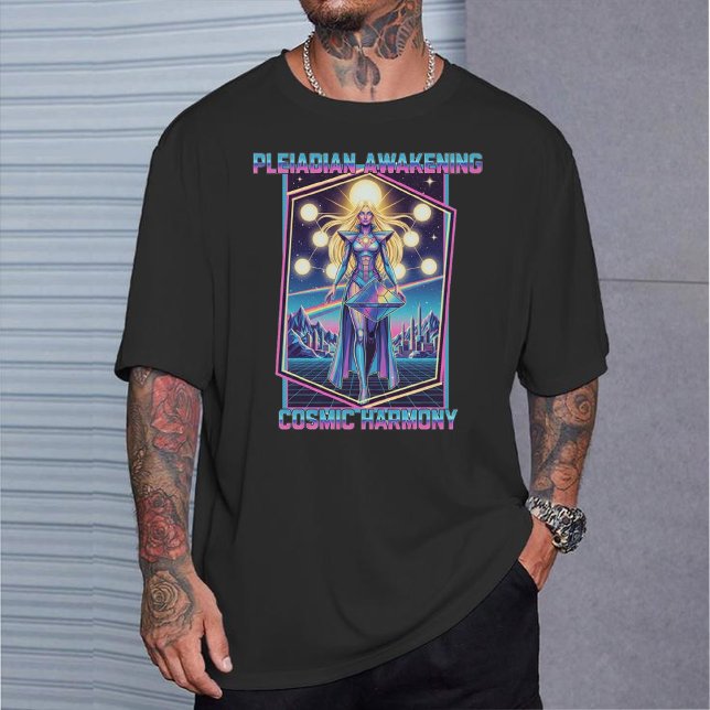 T-shirt Pleiadian Awakening | Retro 80s Cosmic Harmony (Créateur téléchargé)