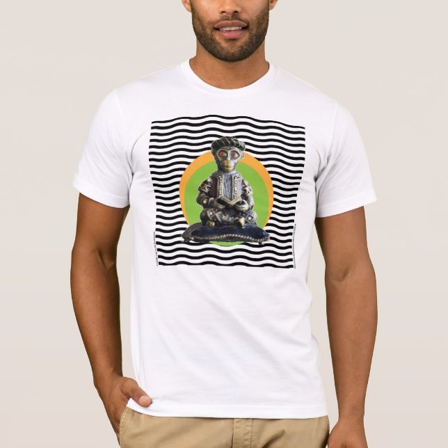 T-shirt Plein chercheur de singe de Lotus méditant (Devant)
