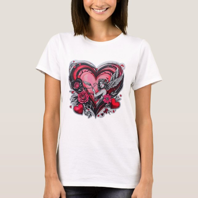 T-shirt Plein d'amour Valentin Fille (Devant)