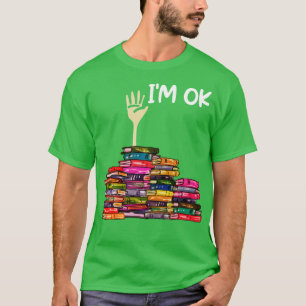 T-shirt Plein De Livres Je Suis Ok Long Manche