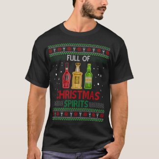 T-shirt Plein D'Esprits De Noël Drôle À Boire Mauvais Noël
