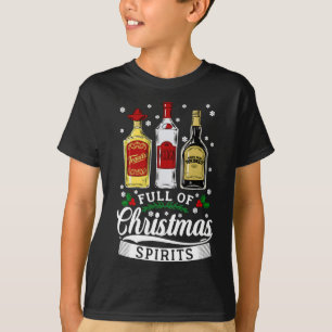 T-shirt Plein d'esprits de Noël Vodka Tequila Whiskey Xm