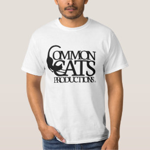T-shirt Plein noir de logo de chats communs