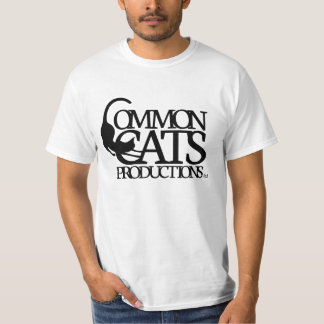 T-shirt Plein noir de logo de chats communs