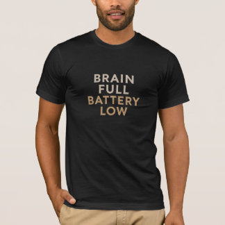 T-shirt Pleine Batterie de Cerveau Faible Typographie Vint