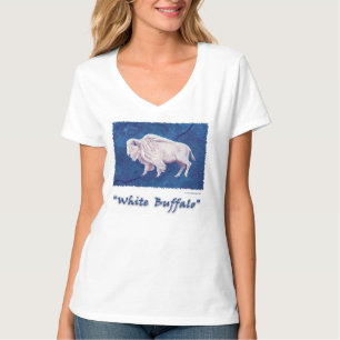T-shirt Pleine lune blanche de Buffalo sur le bleu