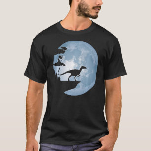 T-shirt Pleine lune de dinosaures Silhouette Dinosaures Ra