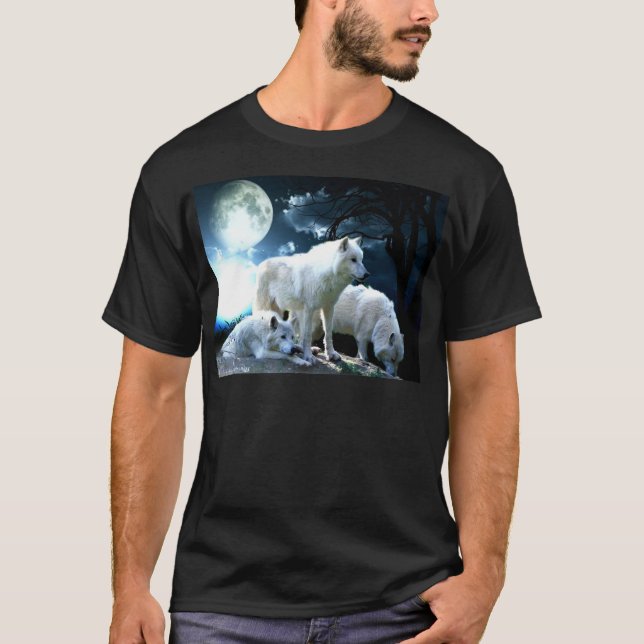 T-shirt Pleine lune de loup (Devant)