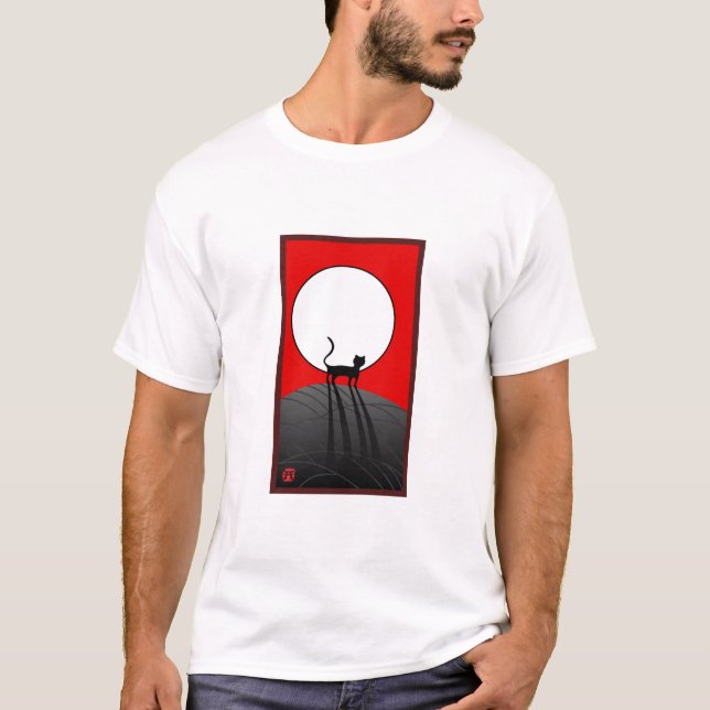 T-shirt Pleine lune et chat (Devant)