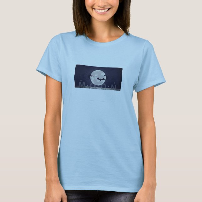 T-shirt "Pleine lune et chauves-souris" - Oeuvre céleste d (Devant)