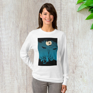 T-shirt Pleine lune nocturne d'Halloween éffrayante et cha
