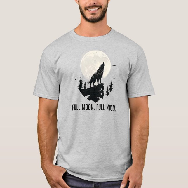 T-shirt Pleine lune pleine humeur Werewolf Art (Devant)