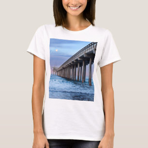 T-shirt Pleine lune sur la jetée, Californie
