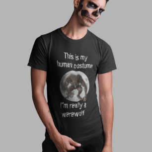 T-shirt Pleine lune Werewolf Costume humain Halloween