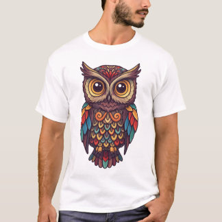 T-shirt Pleine photo d'une chouette stylisée