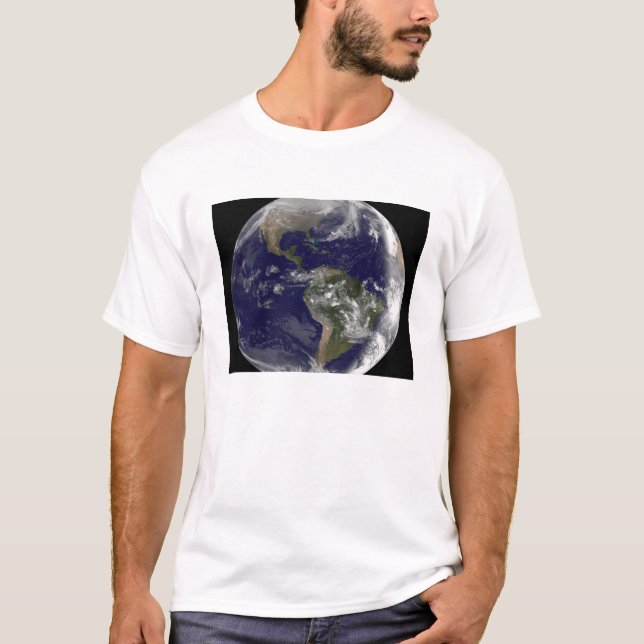 T-shirt Pleine Terre montrant l'Amérique du Nord et l'Amer (Devant)