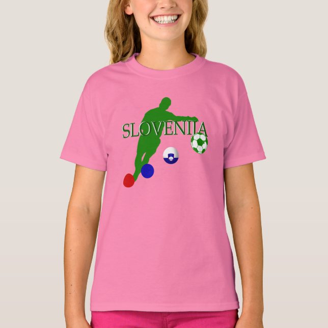 T-shirt Pliez-le comme une tasse de footballeurs slovènes (Devant)