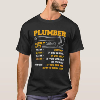 T-shirt Plomber Drôle Hommes Plumber Taux Horaire Plumber