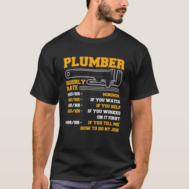 T-shirt Plomber Drôle Hommes Plumber Taux Horaire Plumber (Devant)