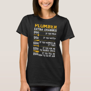 T-shirt Plomber Frais supplémentaires Outil de plomberie T