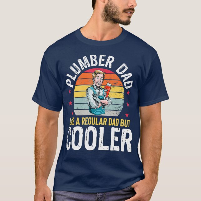 T-shirt Plomber Papa Mais Glacière Funky Plumbing Père (Devant)