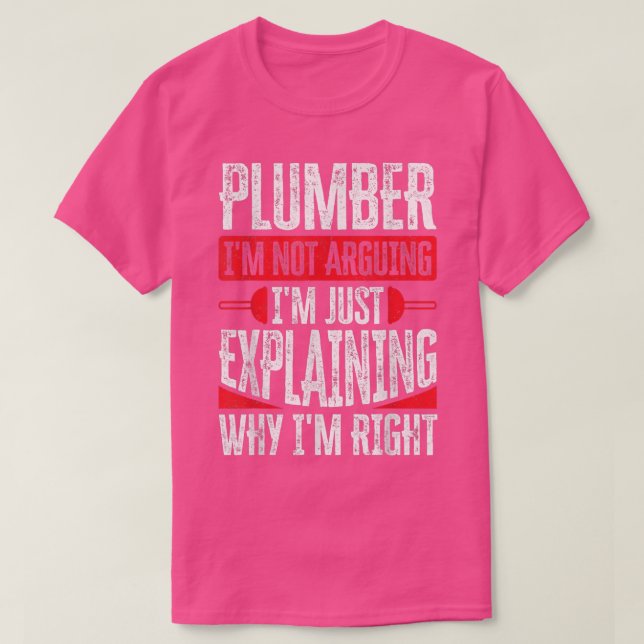 T-shirt Plombier Je ne discute pas, j'explique simplement  (Design devant)
