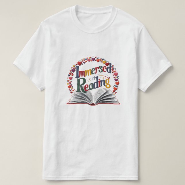 T-shirt Plongé dans la lecture (Design devant)