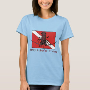 T-shirt Plongée au homard épineux avec Diver Down Drapeau 
