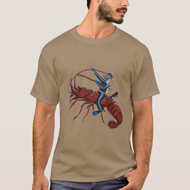 T-shirt Plongée au homard épineux avec plongée sous-marine (Devant)