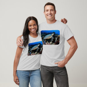 T-shirt Plongée avec la tortue et les poissons