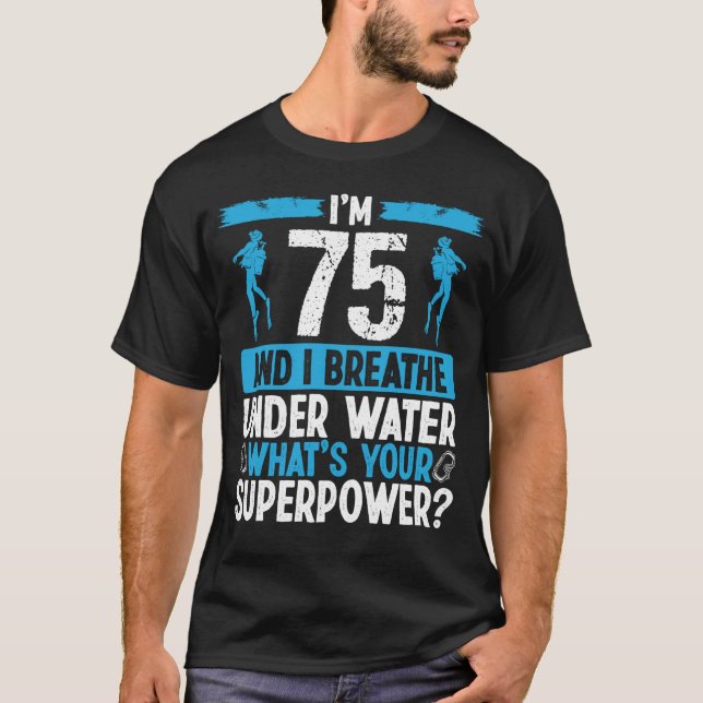 T-shirt Plongée avec plongée avec tuba 75 ans 75e (Devant)