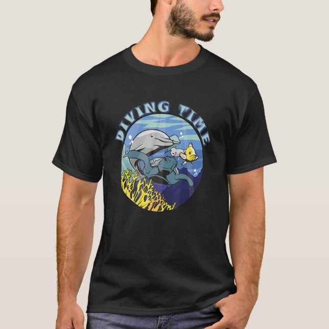 T-shirt Plongée avec tuba plongée sous-marine (Devant)