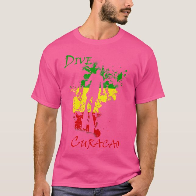 T-shirt Plongée Curaçao Antilles Vacances Plongée (Devant)