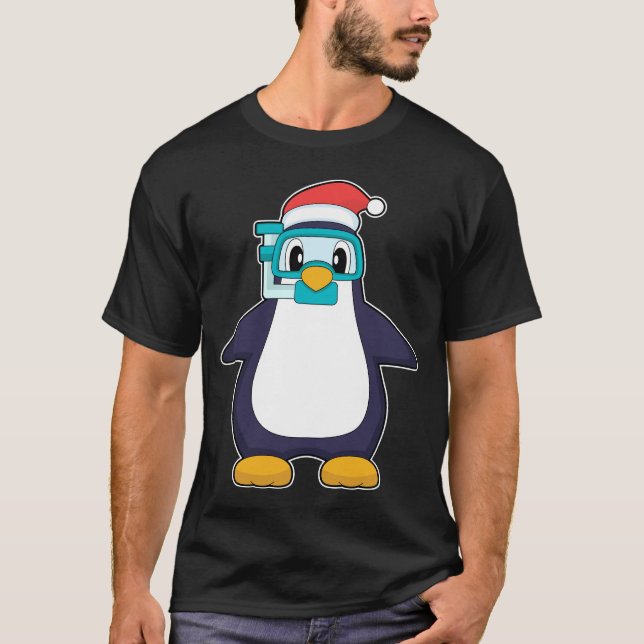 T-shirt Plongée de Noël de pingouin (Devant)
