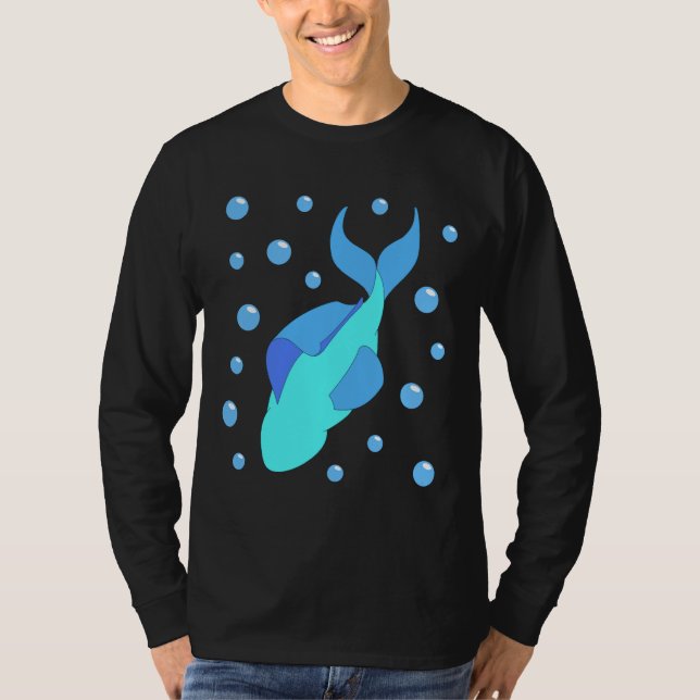 T-shirt Plongée de poisson bleu (Devant)