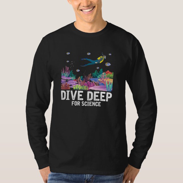 T-shirt Plongée Deep Pour Science Plongée Sous-Marine Biol (Devant)