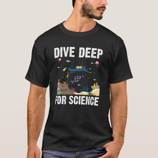 T-shirt Plongée Deep Pour Science Plongée Sous-Marine Biol (Devant)