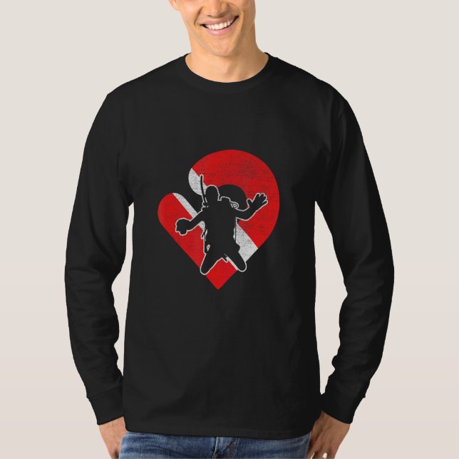 T-shirt Plongée Drapeau Coeur Plongée Plongée sous-marine  (Devant)