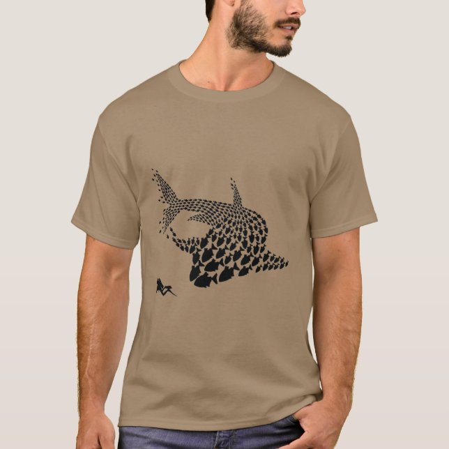 T-shirt Plongée en apnée Poisson Requin Plongeur plongeur  (Devant)