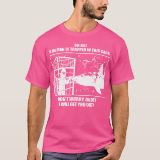 T-shirt Plongée en cage avec des requins blancs amicaux