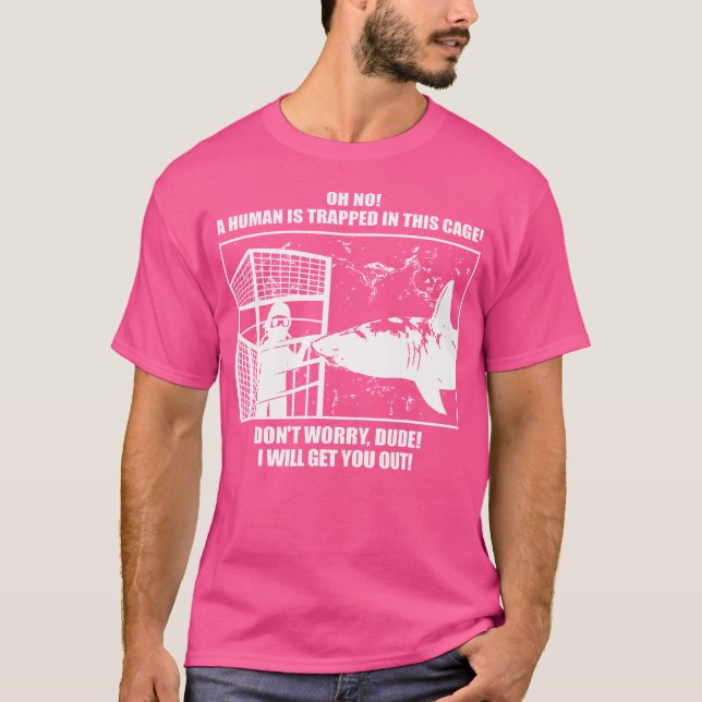 T-shirt Plongée en cage avec des requins blancs amicaux (Devant)