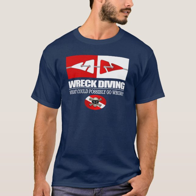 T-shirt Plongée en épaves (marqueurs de ligne) (Devant)