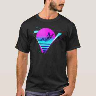 T-shirt Plongée en parachute Vaporwave Rétro Vintage