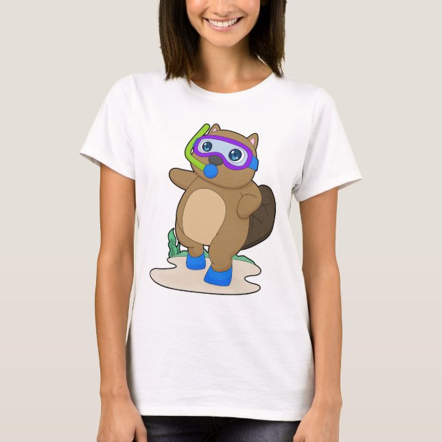 T-shirt Plongée en snorkel pour castor (Devant)