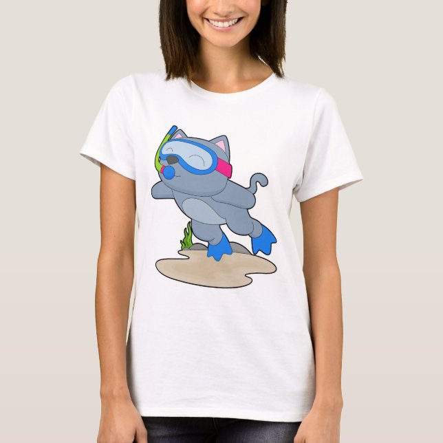 T-shirt Plongée en snorkel pour chats (Devant)